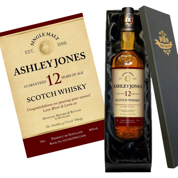 Personalised 12 Year Old Malt Whisky Gold Gift Carton