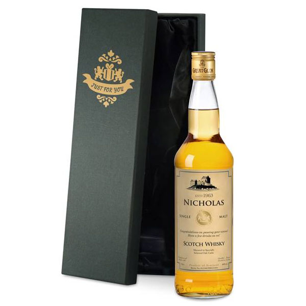 Personalised Single Malt Whisky Gold Gift Carton