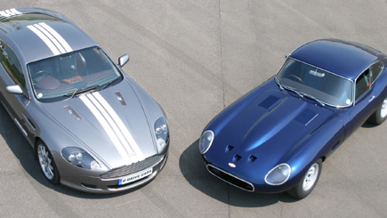 E-type Jaguar Vs Aston Martin Driving With Hot Ride