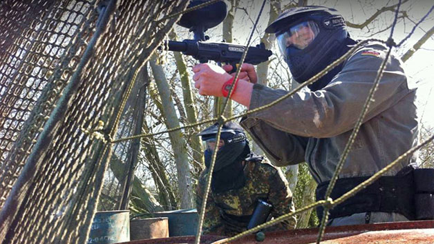 Full Day Paintballing With Piza  Glove Hire And 100 Paintballs Each For Two Adults And Two Children