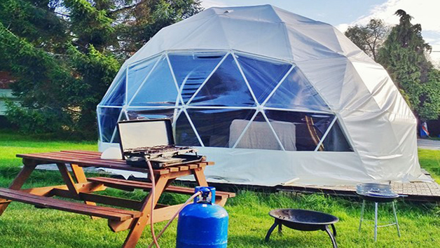 One Night Glamping Break With Bottle Of Fiz For Two In Dome  Yurt Or Bell Tent