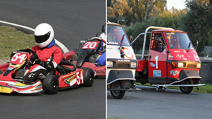 Piaggio Ape And Karting Racing For Two
