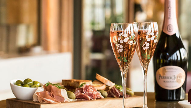 Sharing Platter With A Glass Of Champagne For Two At Harrods Perrier-jouet Champagne Terrace