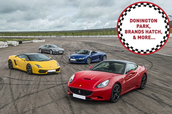 Four Supercars Driving Thrill At A Top Uk Race Track