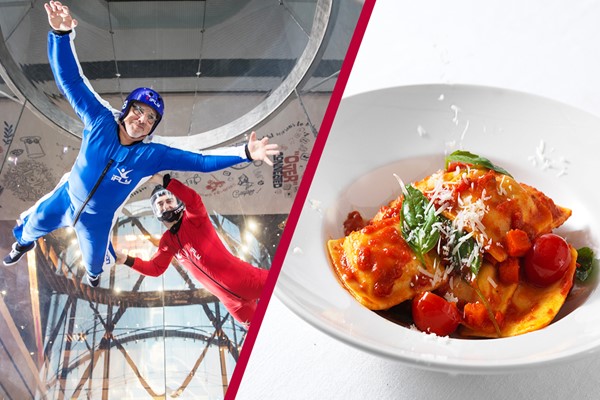 Ifly Indoor Skydiving And Three Course Meal With Wine At Prezo For Two