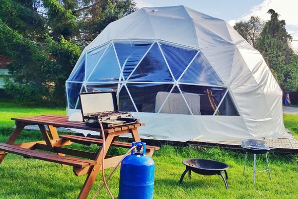 One Night Glamping Break With Bottle Of Fiz For Two In Dome  Yurt Or Bell Tent
