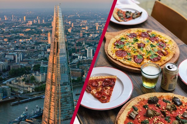 The View From The Shard With Bottomless Piza At Gordon Ramsays Street Piza In St Pauls For Two