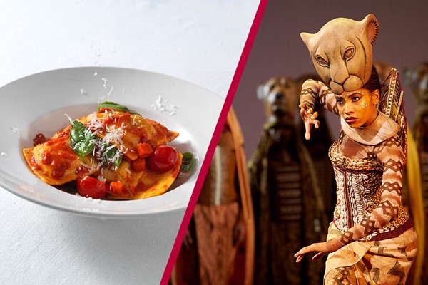 Theatre Tickets To The Lion King And A Three Course Meal With Wine For Two At Prezo